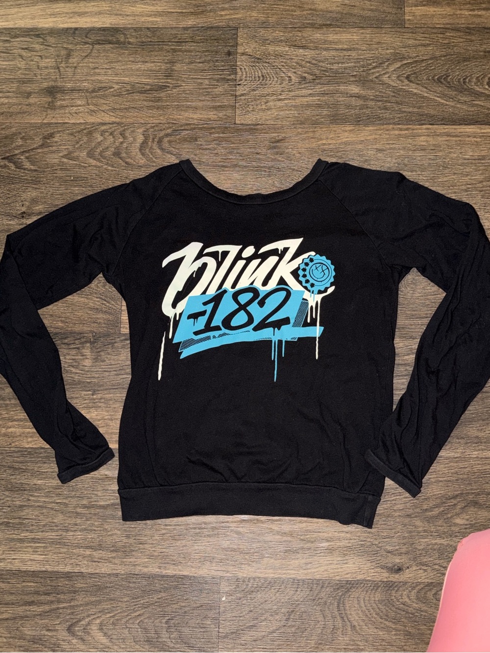 Vintage Hot Topic Blink 182 Graphic Logo Women Junior Long Sleeve Tee Size S w60